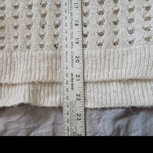 Trouve (Nordstrom) Womens SZ. Sm. Open knit Ivory Sweater Linen/Angora Blend - Picture 7 of 9
